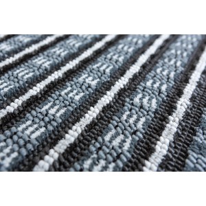 Detailaufnahme der Astra Fußmatte Poly Brush in Schwarz-Silber, strapazierfähige Schmutzfangmatte.