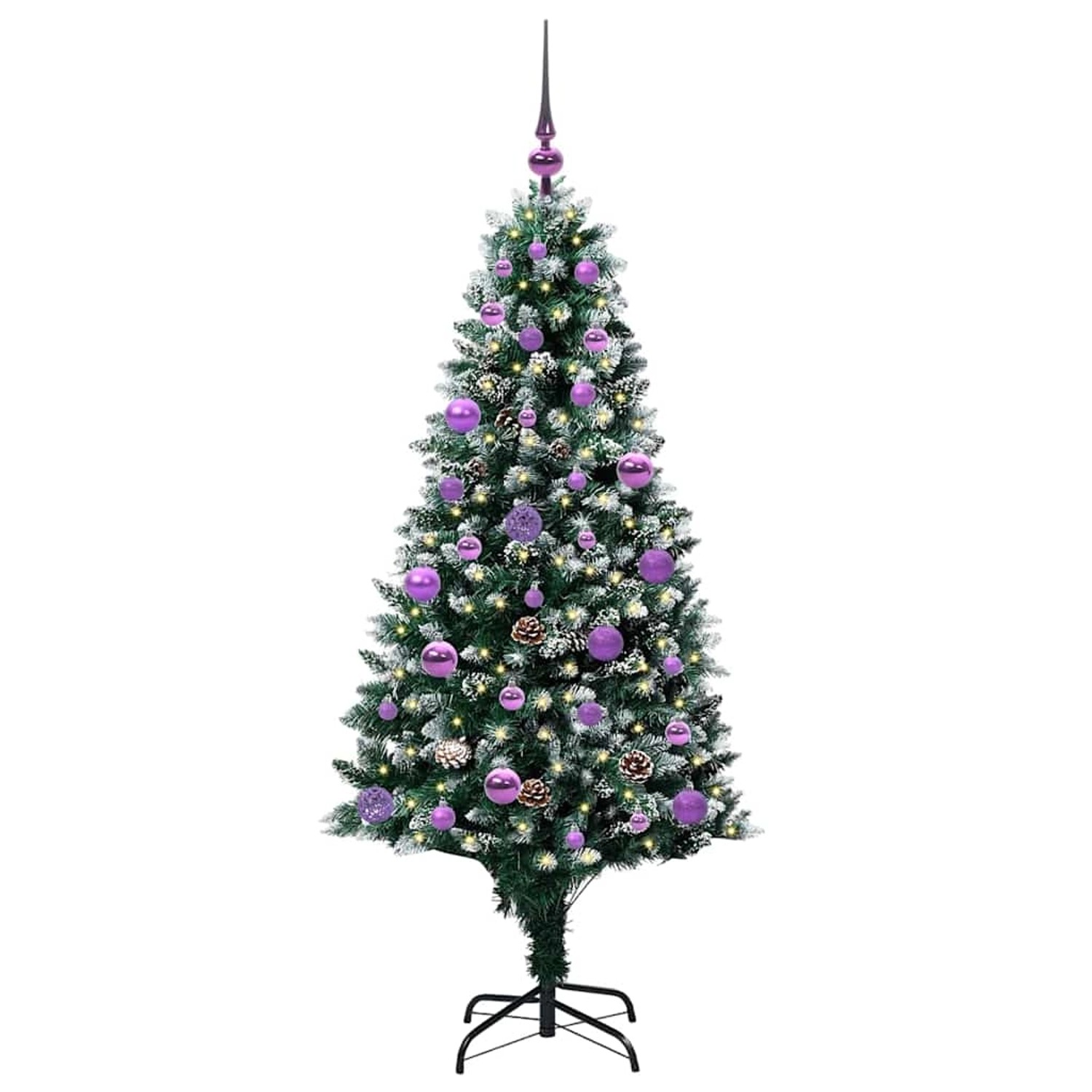 vidaXL Künstlicher Weihnachtsbaum mit 150 LEDs mit Ständer Grün 150 cm 3396257