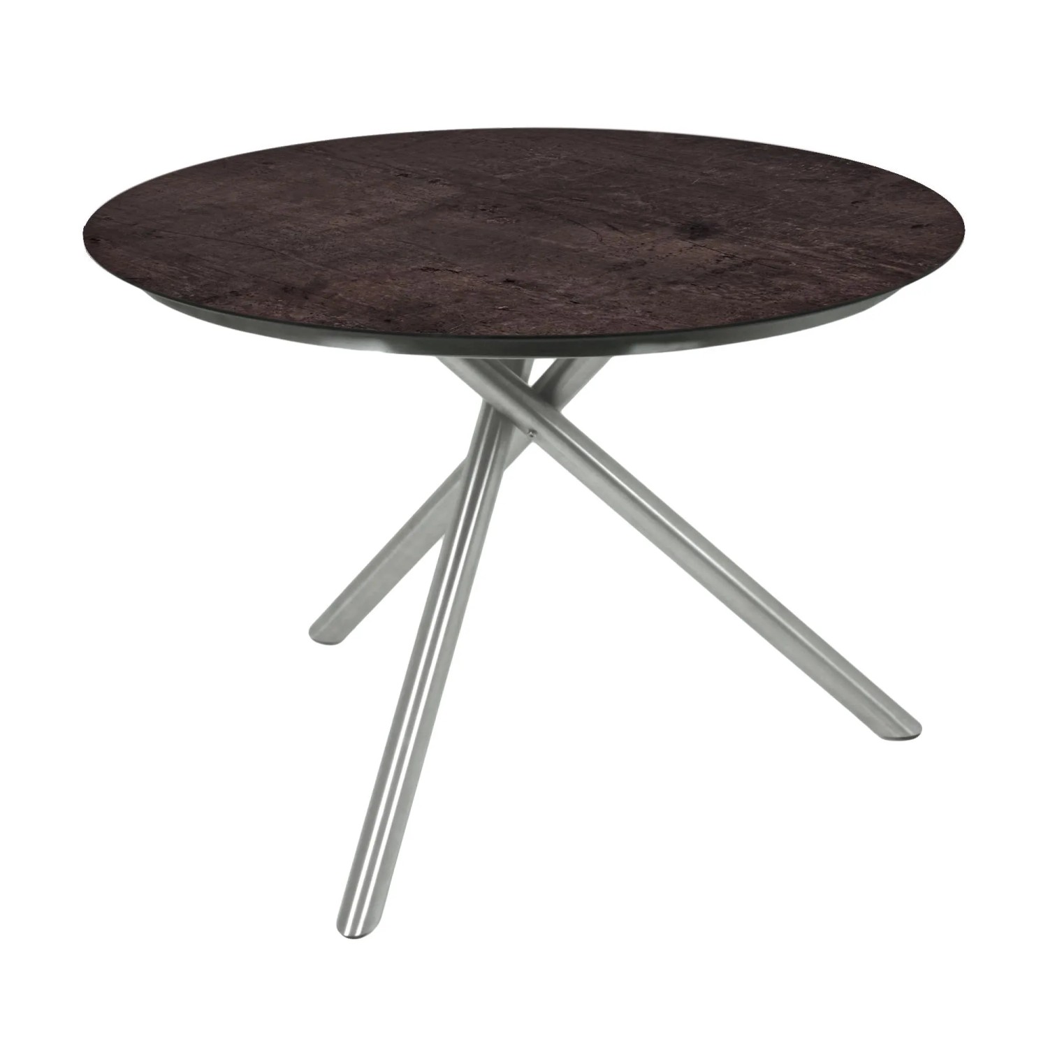 DELUKE Gartentisch HENRIK Rund Kunststoff Schwarz 110x110x75cm Terrassentisch Wetterfest Outdoor Tisch