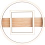 Moderne LED-Deckenleuchte Maureen mit Holz und geometrischen Formen (Kreis, Quadrat).