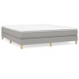 Helles vidaXL Boxspringbett mit Matratze (160x200 cm) und Stoffbezug.