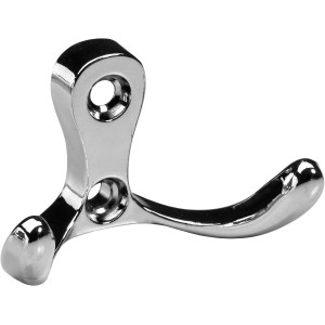 Verchromter Hettich Mantelhaken aus Zinkdruckguss, Garderobenhaken für die Wandmontage.