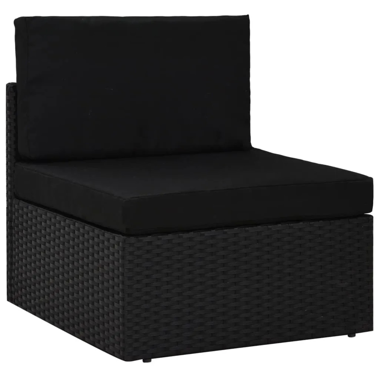 vidaXL Modulares Mittelsofa Poly Rattan Schwarz 49498