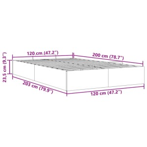 vidaXL Ottoman-Bett ohne Matratze Schwarz 120x200 cm Stoff 3310870