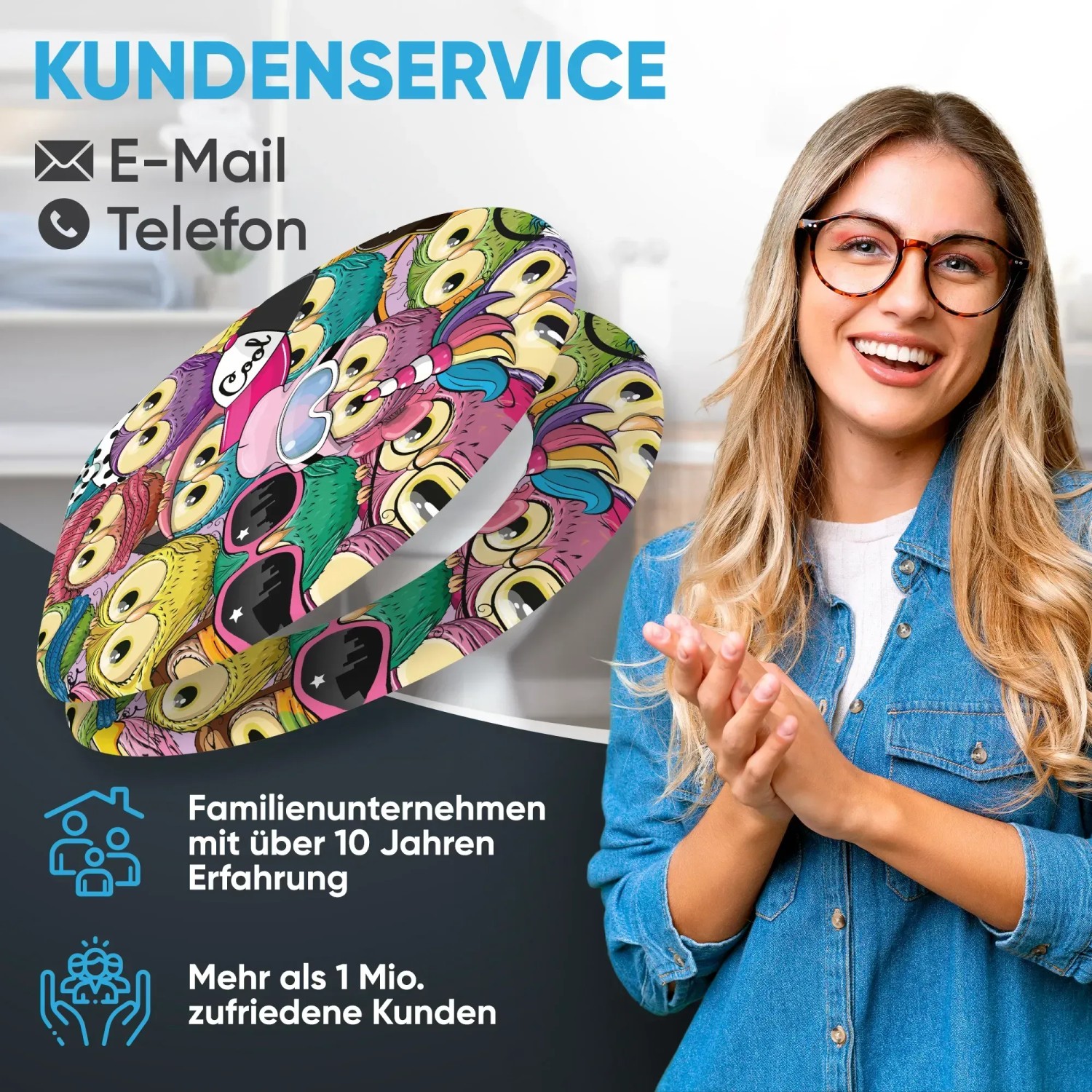 Sanilo WC-Sitz Owl mit Absenkautomatik, Toilettendeckel aus Holz mit Eulen-Motiv.