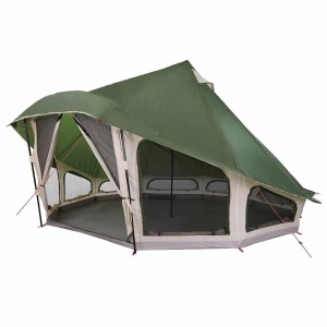Großes, grünes Familien-Tipi-Zelt von vidaXL für Camping & Outdoor-Abenteuer.