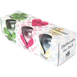 HS Candle Duftkerzen Selection 12er Pack Romantic Selection mit Düften Glück, Liebe, Träume.