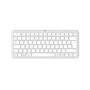 Weiße, kabellose Hama Multi-Device-Tastatur WK-500 QWERTZ für PC, Laptop, Tablet und Smartphone.