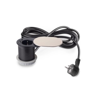 Emuca Multistecker mit Schuko, USB A/C, Edelstahl/Kunststoff für Schalterprogramme.