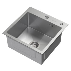 ML-Design Edelstahl Spülbecken, 45x45 cm, eckig, 1 Becken, silber.