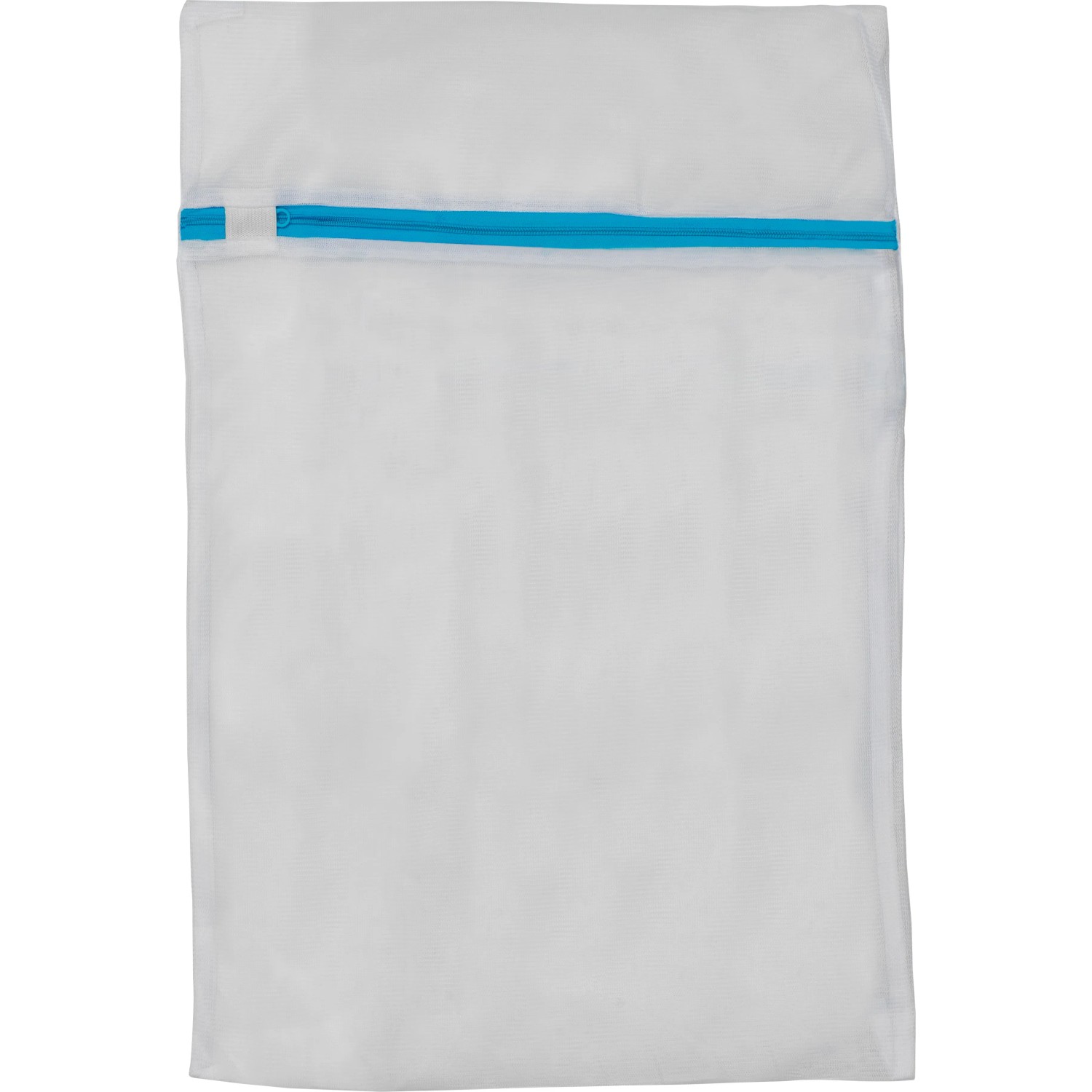 Wäschenetz 3er Set, weißes Netz mit blauem Reißverschluss für die Waschmaschine.