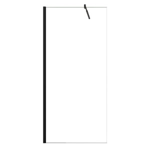 AICA Walk In Duschkabine mit schwarzem Rahmen, 80x200cm, 10mm ESG Glas.
