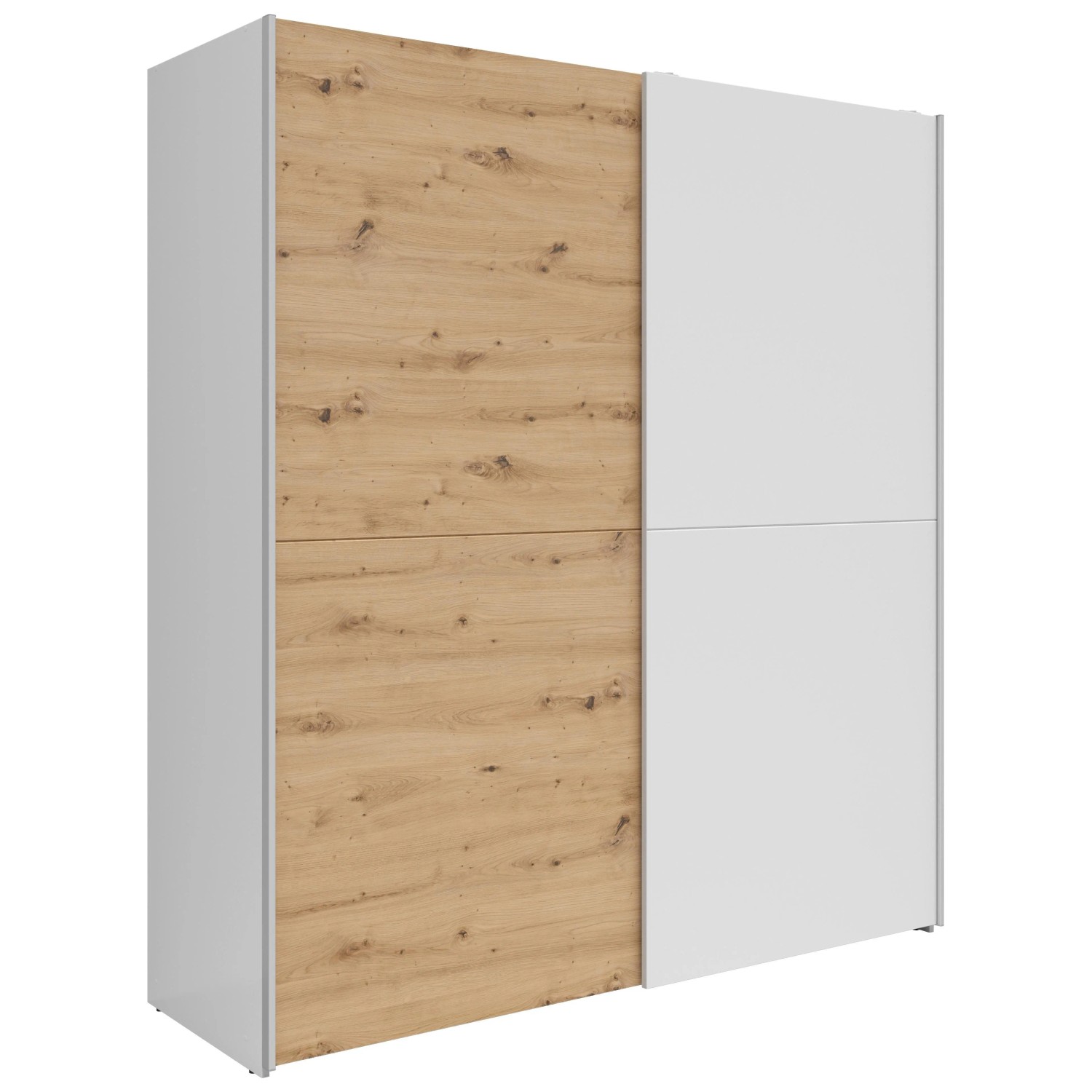 Based Schwebetürenschrank Time Weiß/Eiche Artisan