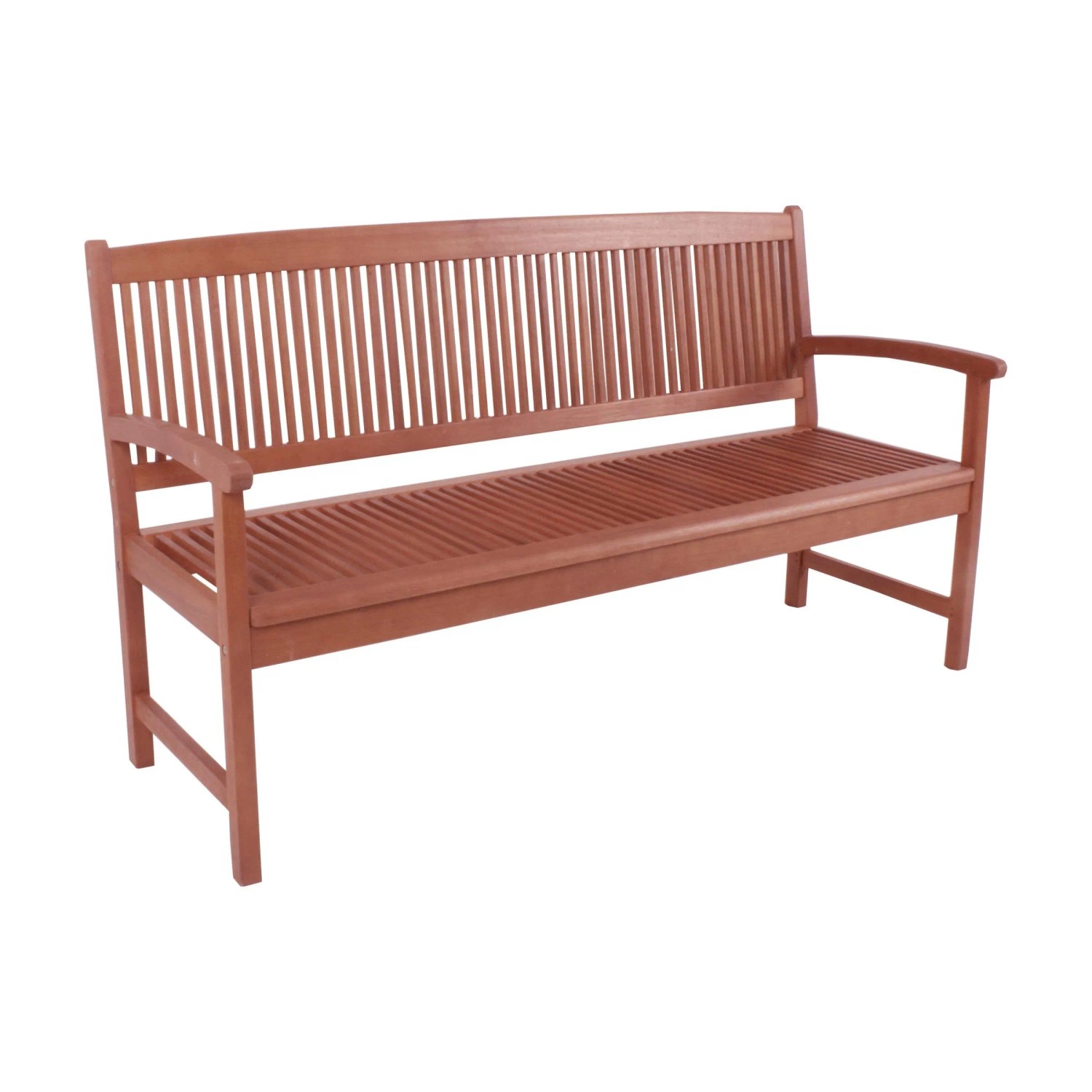 DELUKE Gartenbank TOURS 3-Sitzer 157cm Breit Eukalyptus Hellbraun Terrassenbank Wetterfest Sitzbank Outdoor Bank
