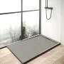 Rechteckige, extraflache Ottofond Duschwanne Zona, 120x90 cm, Zementgrau, bodeneben eingebaut.