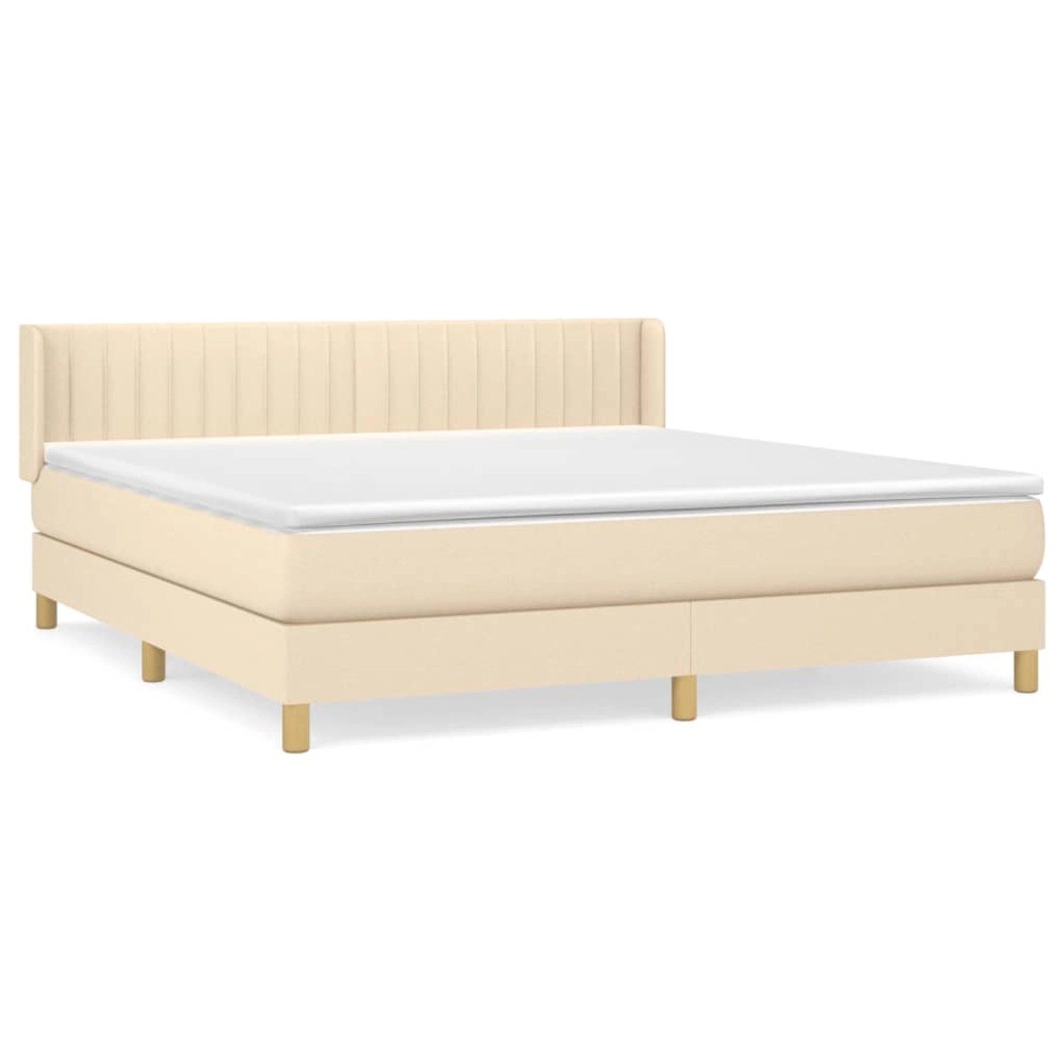 vidaXL Boxspringbett mit Matratze Creme 180x200 cm Stoff 3130454 günstig online kaufen