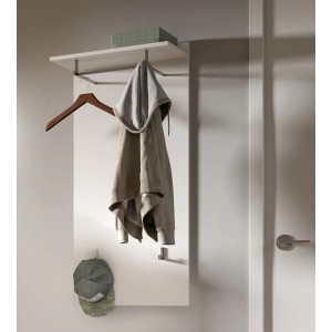 Inn.Furn Garderobenpaneel Weiß 55 cm mit Kleiderstange Grazie