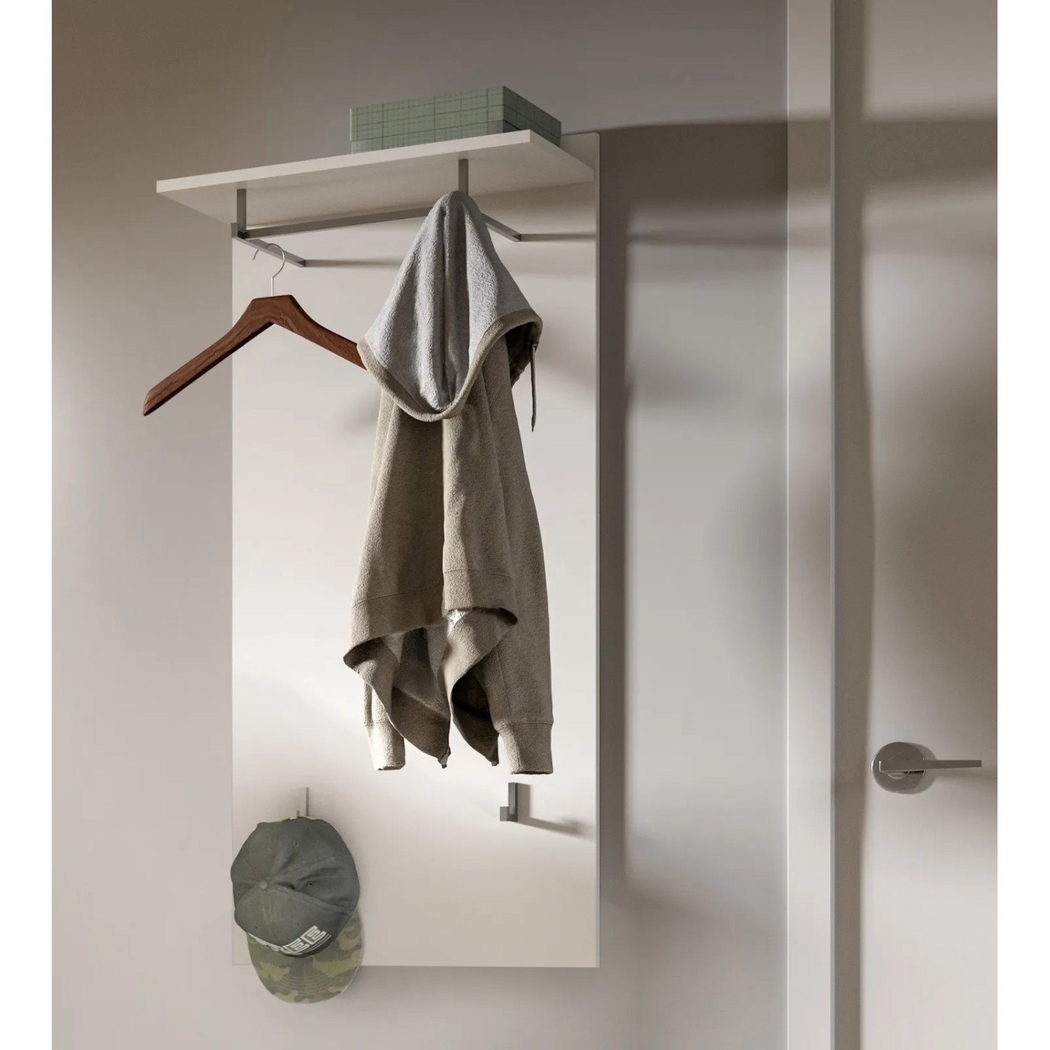 Inn.Furn Garderobenpaneel Weiß 55 cm mit Kleiderstange Grazie_3