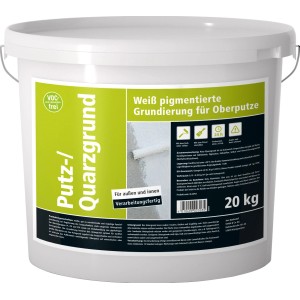 Eimer Putz- und Quarzgrund, 20 kg, weiße Grundierung für Oberputz, für innen und außen.