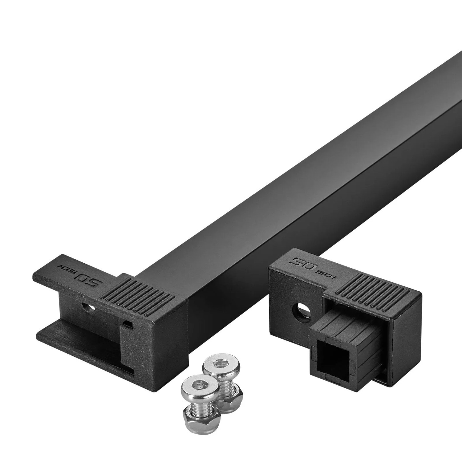 SOTECH VarioSlide Einhandverriegelung für Schubladen Ohne Front Breite 900 mm Schwarz Eloxiert mit Schwarzem Adapter für VarioSlide Schwerlastauszug