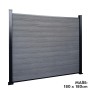 KARAT WPC Sichtschutzzaun Kronos Komplettset, 180x180 cm, Ash Grey.