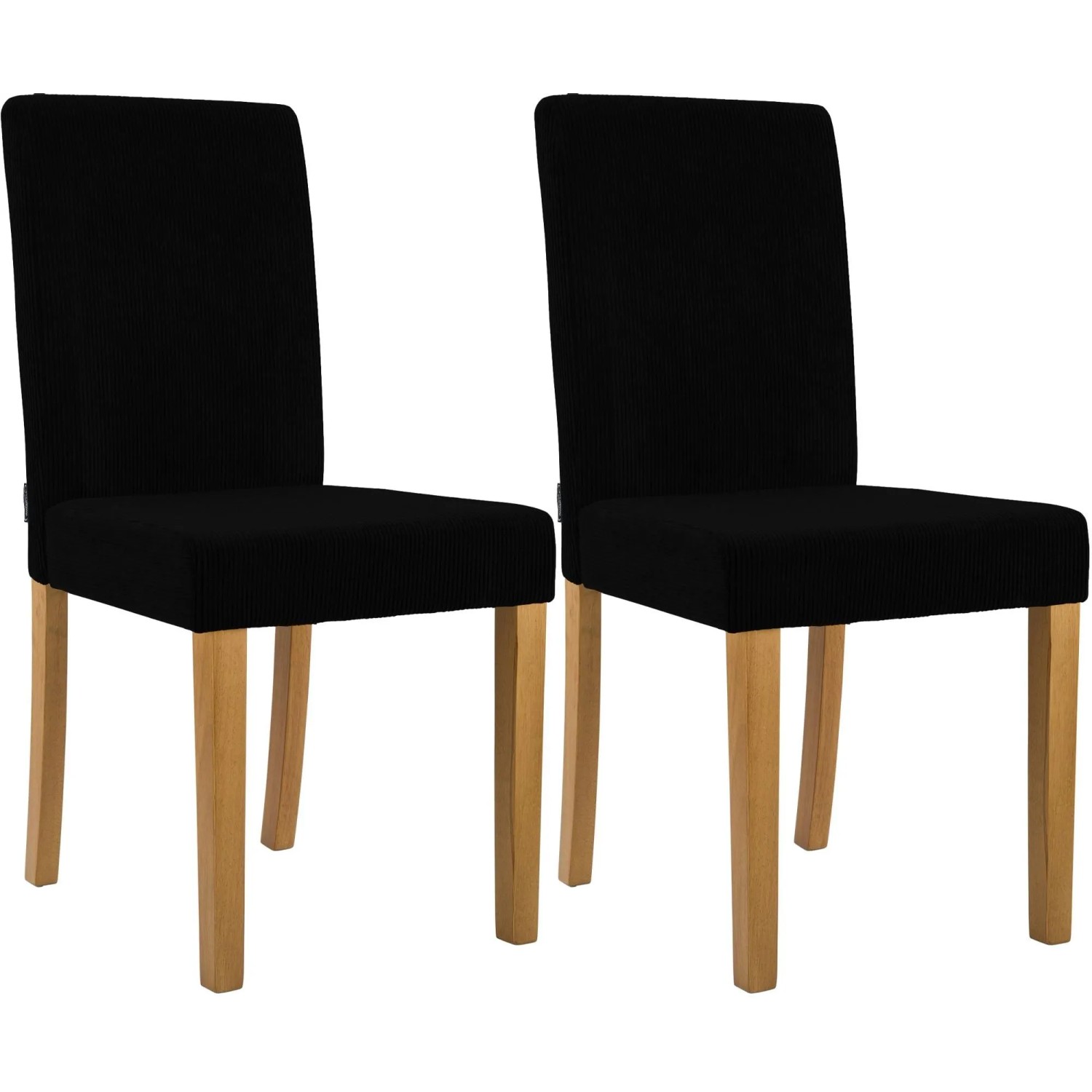 DELUKE 2er Set Esszimmerstuhl DALAN Cord Schwarz 41x47x91cm Antik-Hell Essstühle Esszimmerstühle Küchenstühle Wohnzimmerstühle