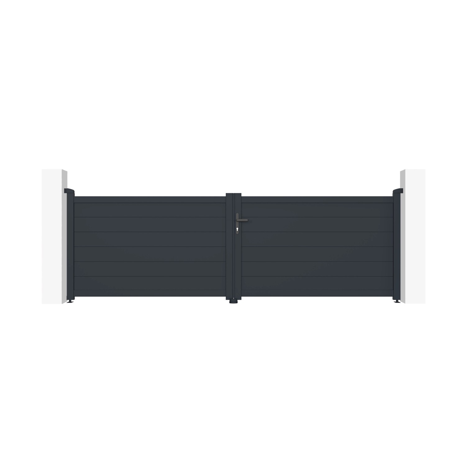 Casanoov Flügeltor 3 5M Eiger H 115Cm & 2 Pfosten H 166Cm Aluminium Grau günstig online kaufen