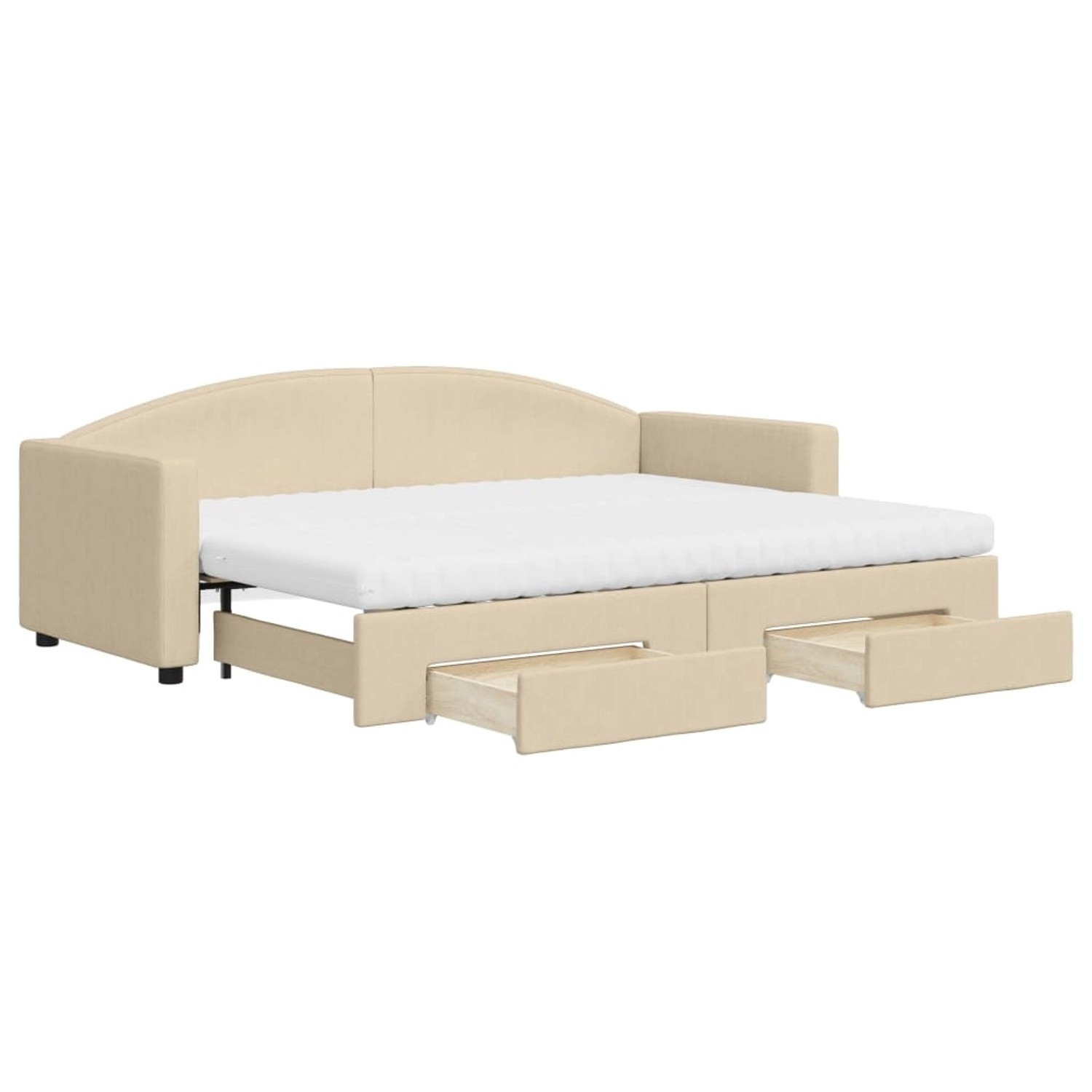 vidaXL Tagesbett Ausziehbar mit Schubladen Creme 80x200 cm Stoff1884521 günstig online kaufen