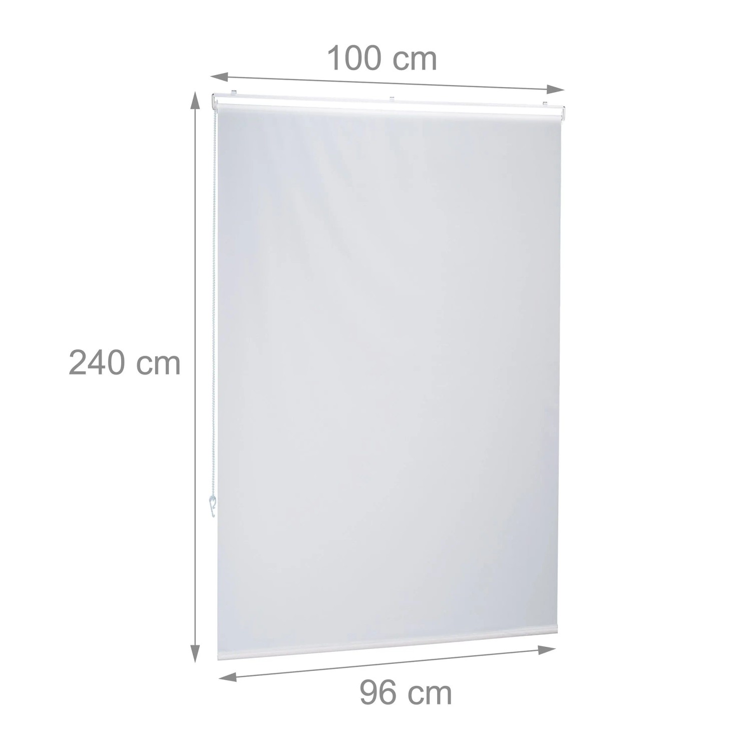 Relaxdays Duschrollo PVC Weiß Wasserabweisend 100 cm x 240 cm 0,7 kg_4