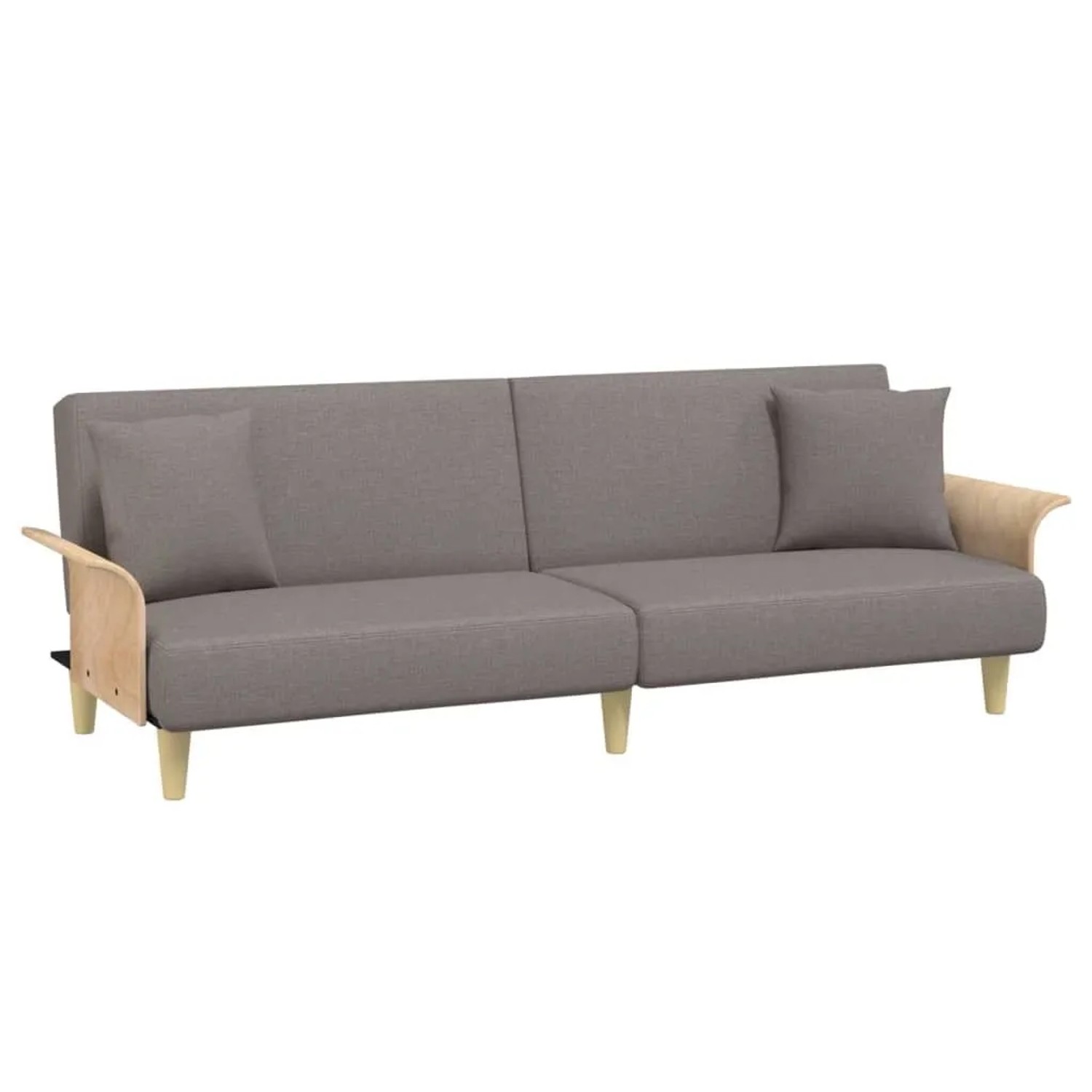 vidaXL Schlafsofa mit Armlehnen Taupe Stoff 351848