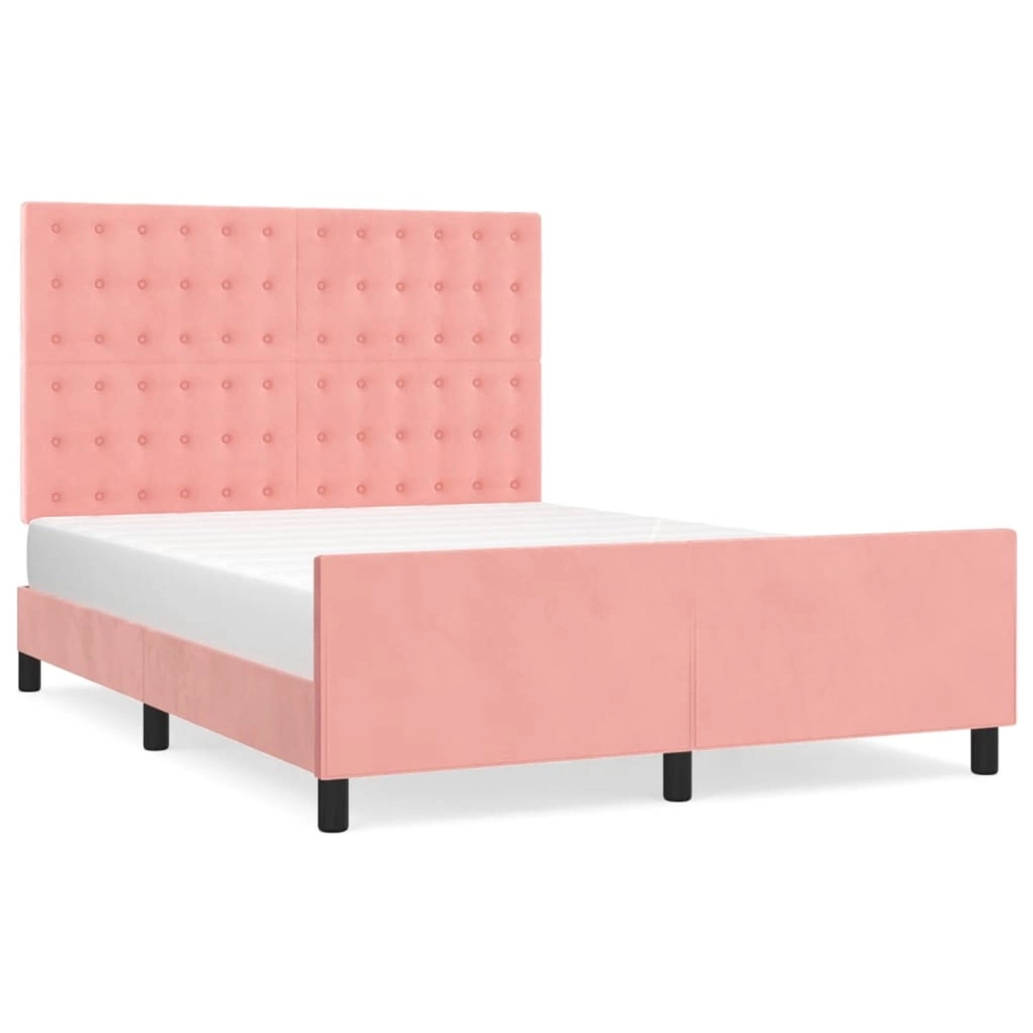 vidaXL Bettgestell mit Kopfteil Rosa 140x190 cm Samt Modell 11371264 günstig online kaufen
