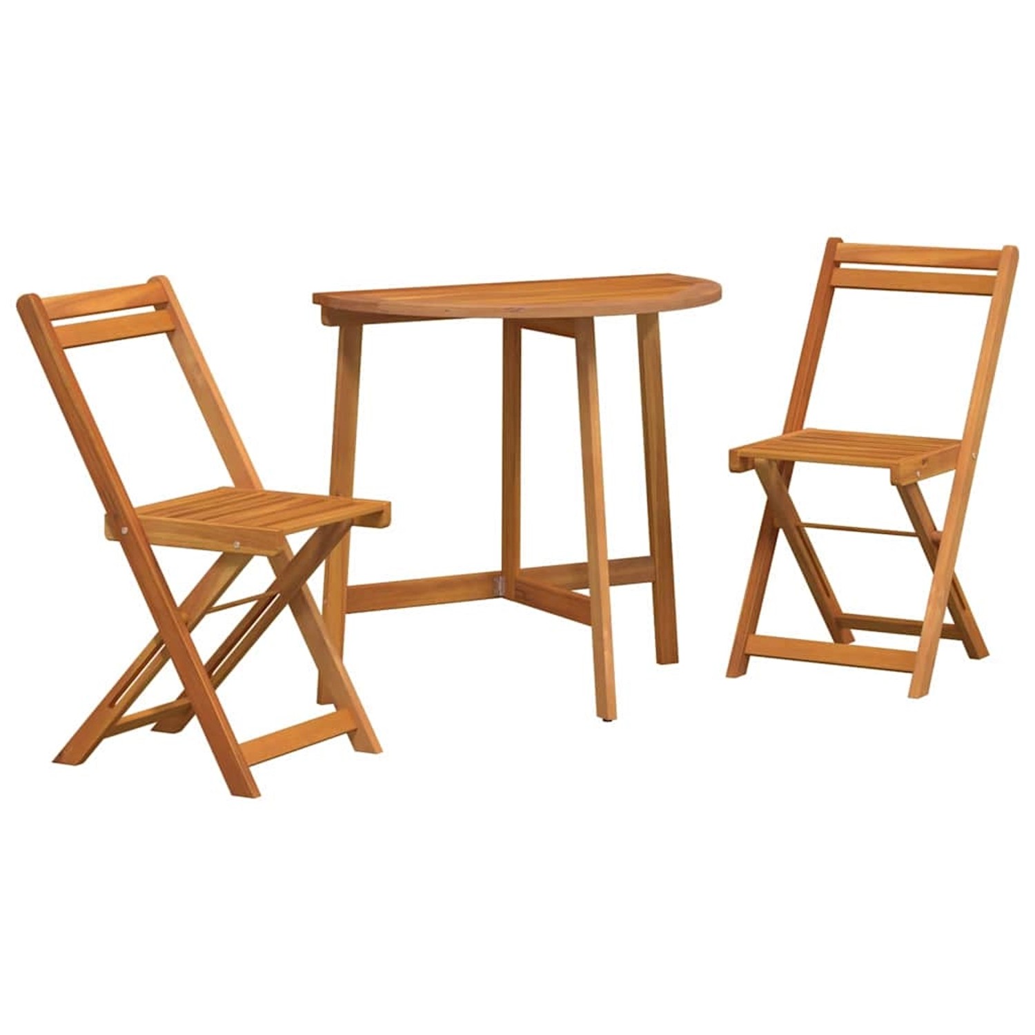 vidaXL 3-Teiliges Klapp-Bistro-Set aus Massivem Akazienholz 4105506