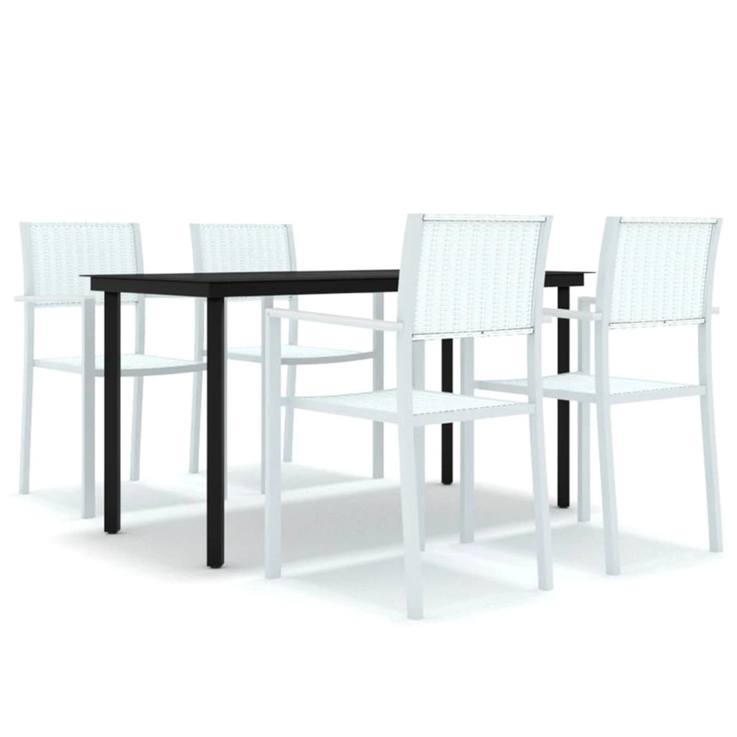 vidaXL 5-Tlg Garten-Essgruppe Weiß 3099259