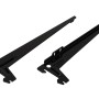 Zwei schwarze Einloch-Winkelträger, 28 cm, für Regalböden und Möbelbau.