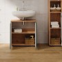 Vicco Waschbeckenunterschrank Irma, Eiche/Grün, 60 cm breit, mit offenem Innenraum.