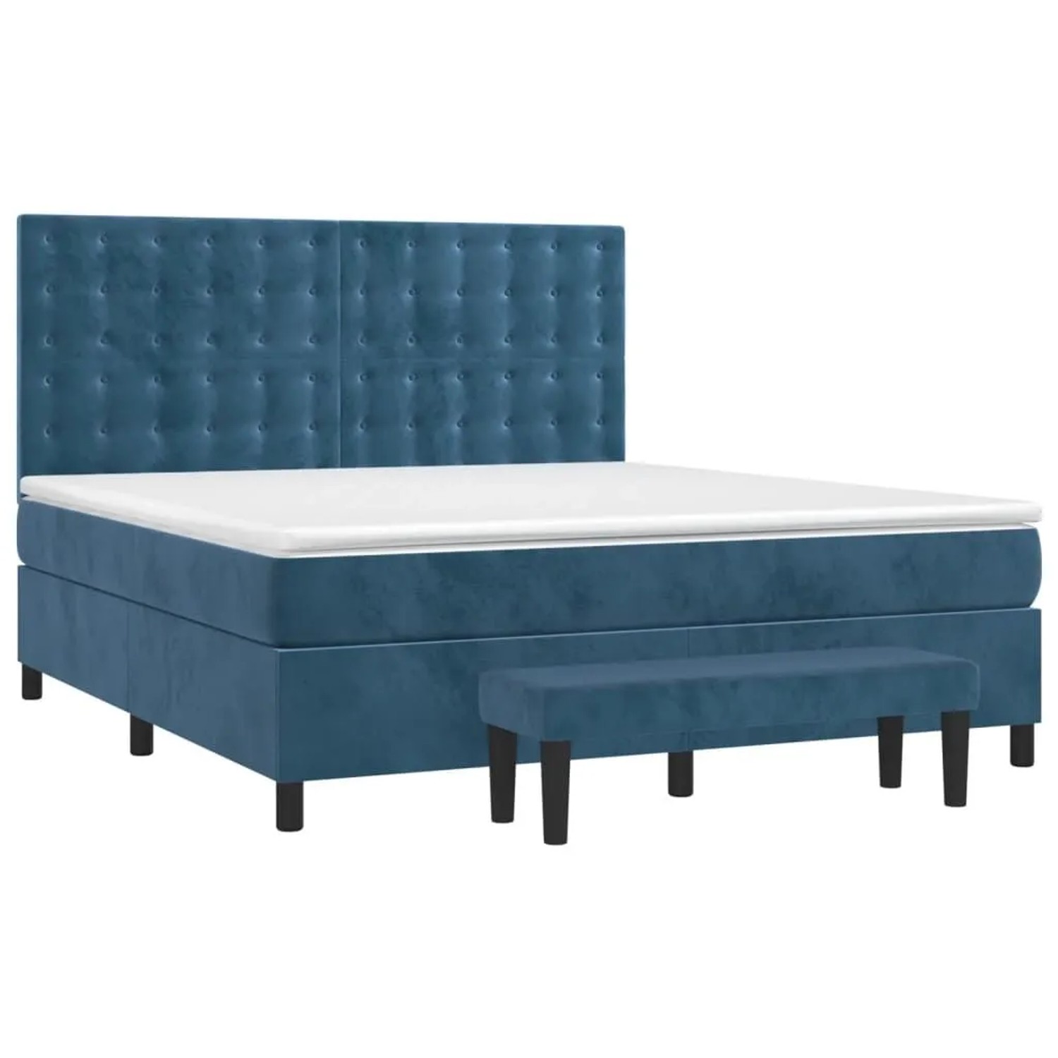 vidaXL Boxspringbett mit Matratze Dunkelblau 180x200 cm Samt 3138101 günstig online kaufen