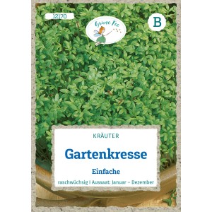 Grüne Fee Gartenkresse Samen: Einjährige, schnell wachsende Kräutersamen für Garten, Balkon und Fensterbank.