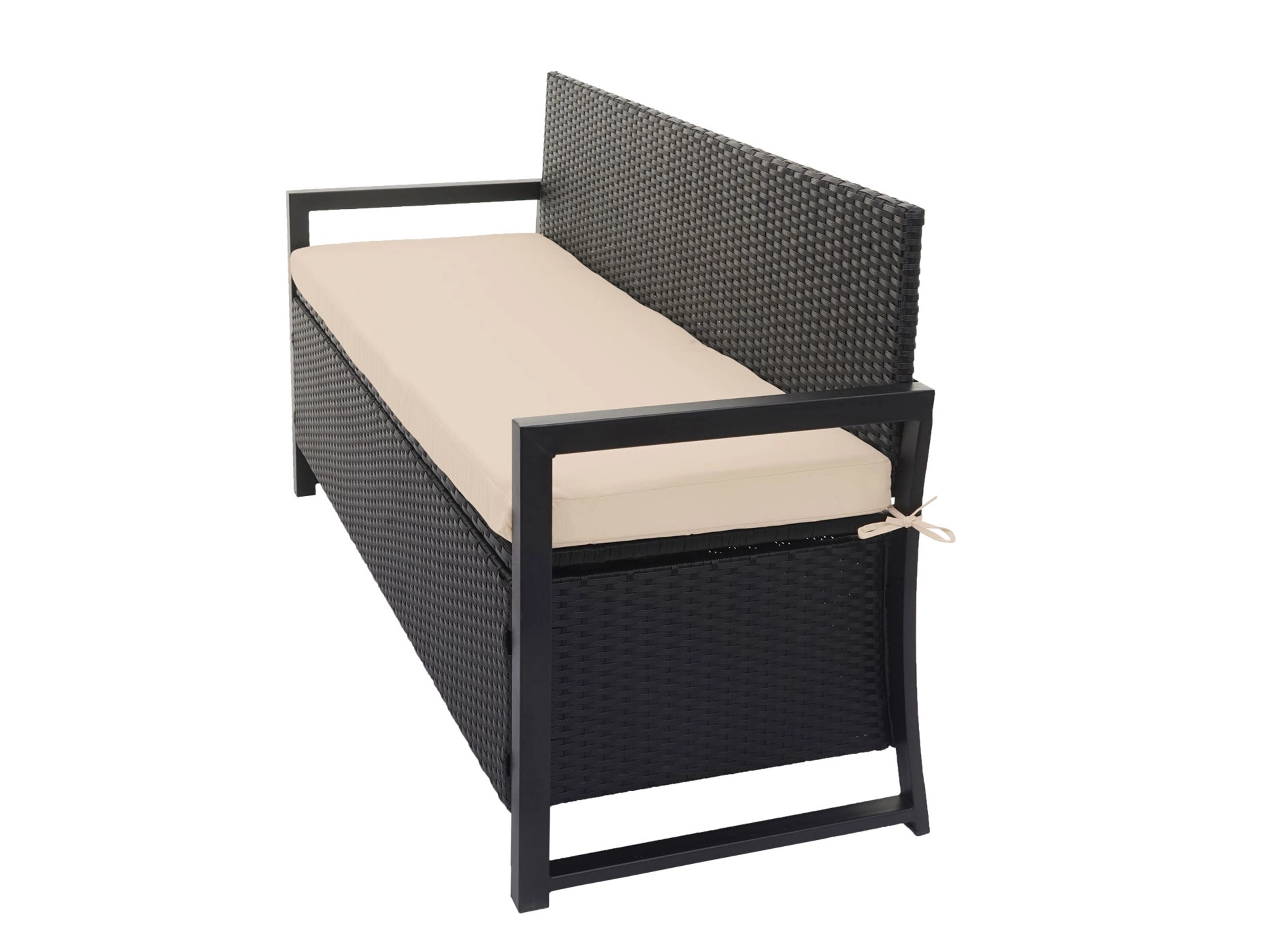 MCW Poly-Rattan 3er Sitzbank F39 anthrazit Kissen beige kaufen bei OBI