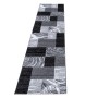 Ayyildiz Kurzflorteppich Parma, schwarz-grau, 80x150cm. Moderner Teppich mit geometrischem Muster.