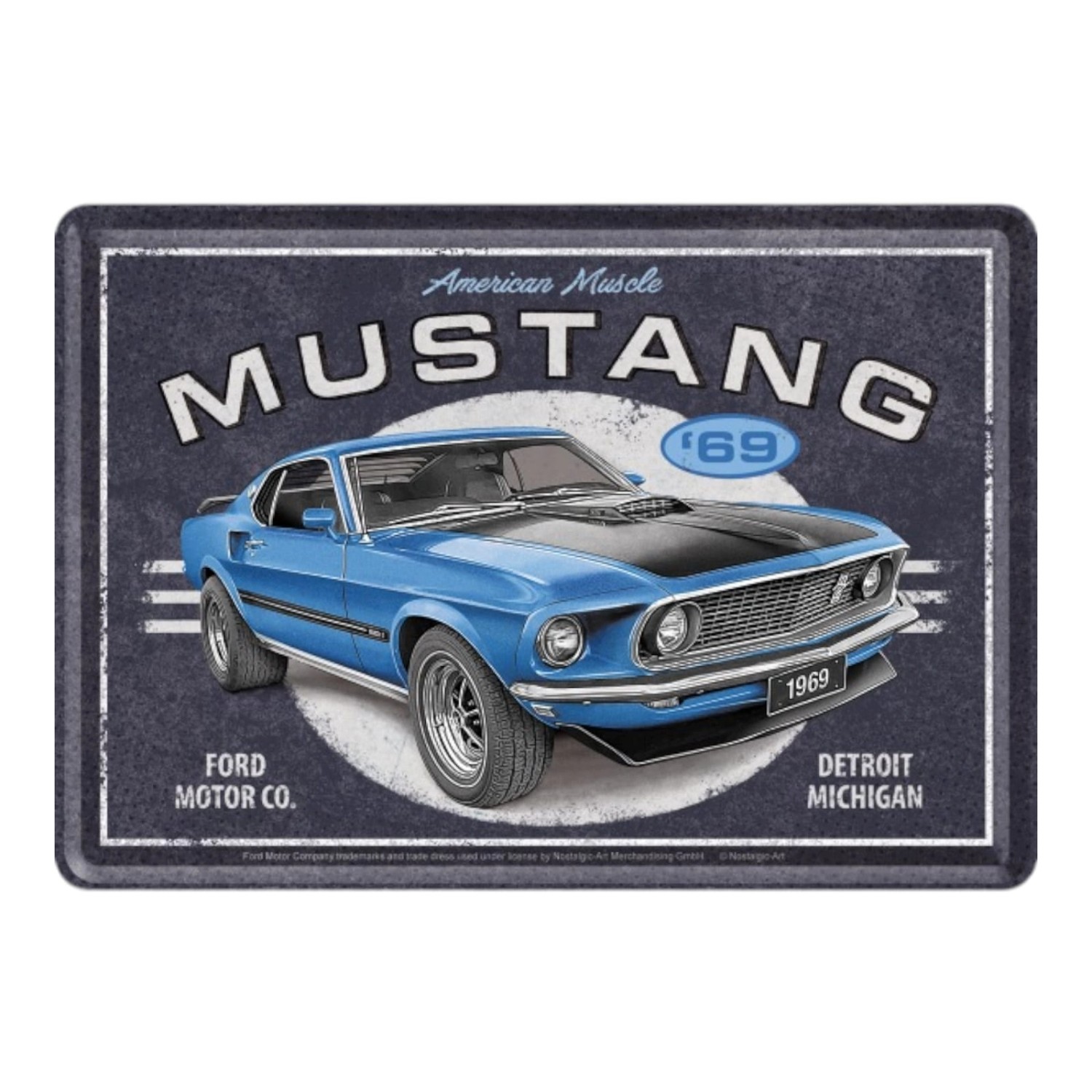 Nostalgic-Art Blechpostkarte - Ford Mustang - 1969 Mach 1 Blue günstig online kaufen