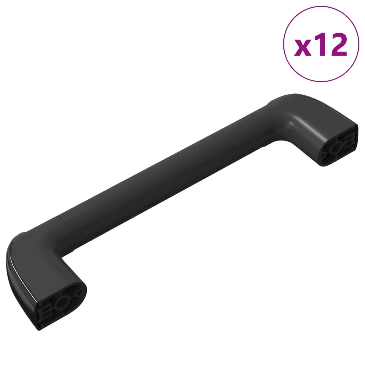vidaXL Griff Uni 12 Stk Schwarz 380 x 34 x 85 mm Aluminium und PP 864708