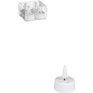 Mica Decorations LED Teelichter, 4er-Set, weiß, batteriebetrieben, für stimmungsvolle Beleuchtung.