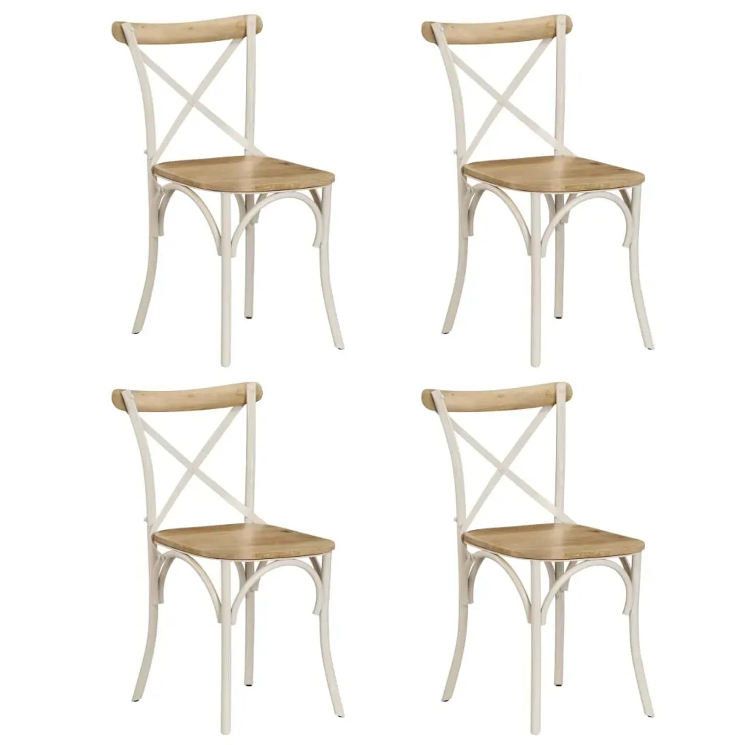 vidaXL Esszimmerstühle 4 Stk Weiß Mango-Massivholz 278771