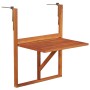 vidaXL Balkon-Hängetisch aus Akazienholz, braun, klappbar. Gartentisch für den Balkon.