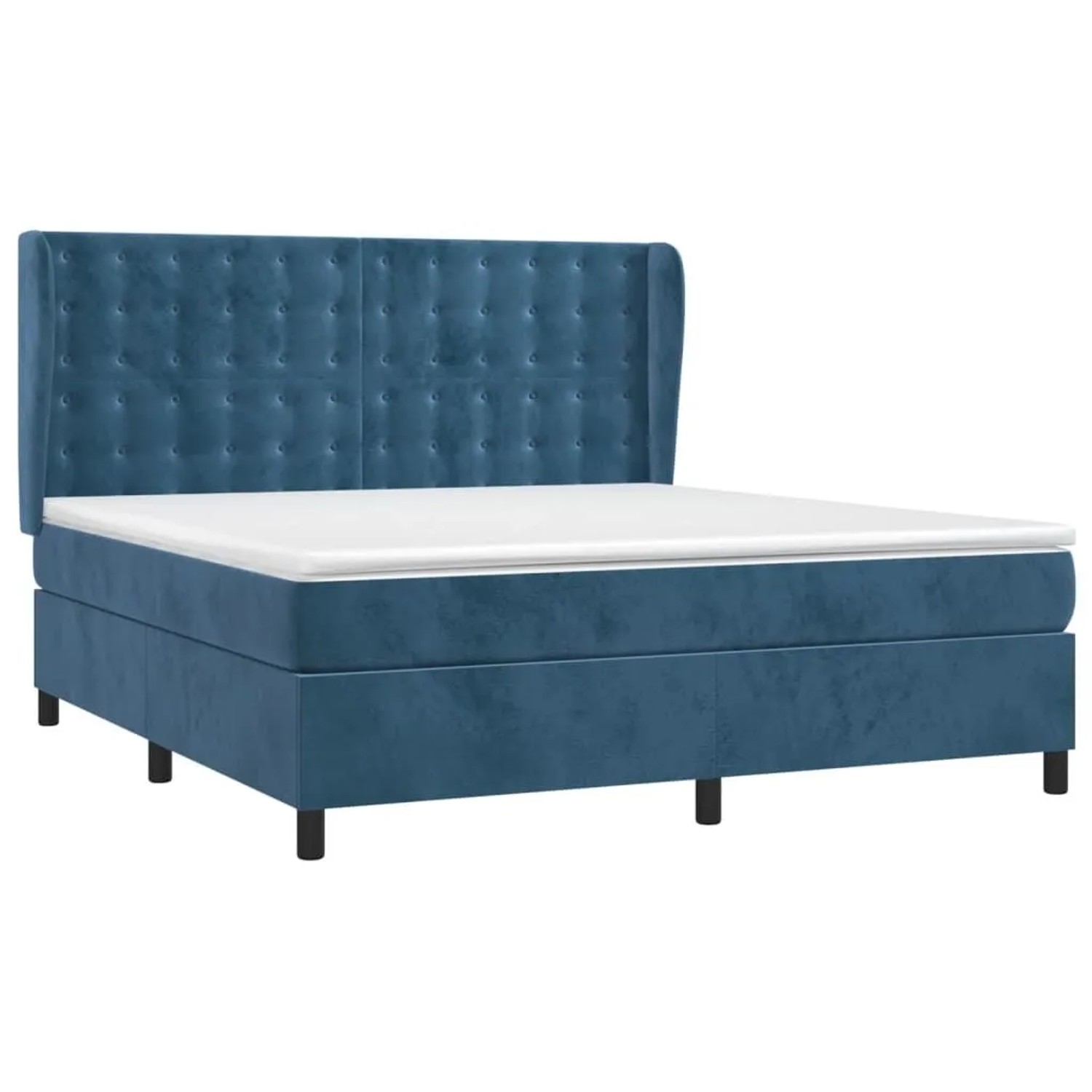vidaXL Boxspringbett mit Matratze Dunkelblau 160x200 cm Samt 3129463 günstig online kaufen