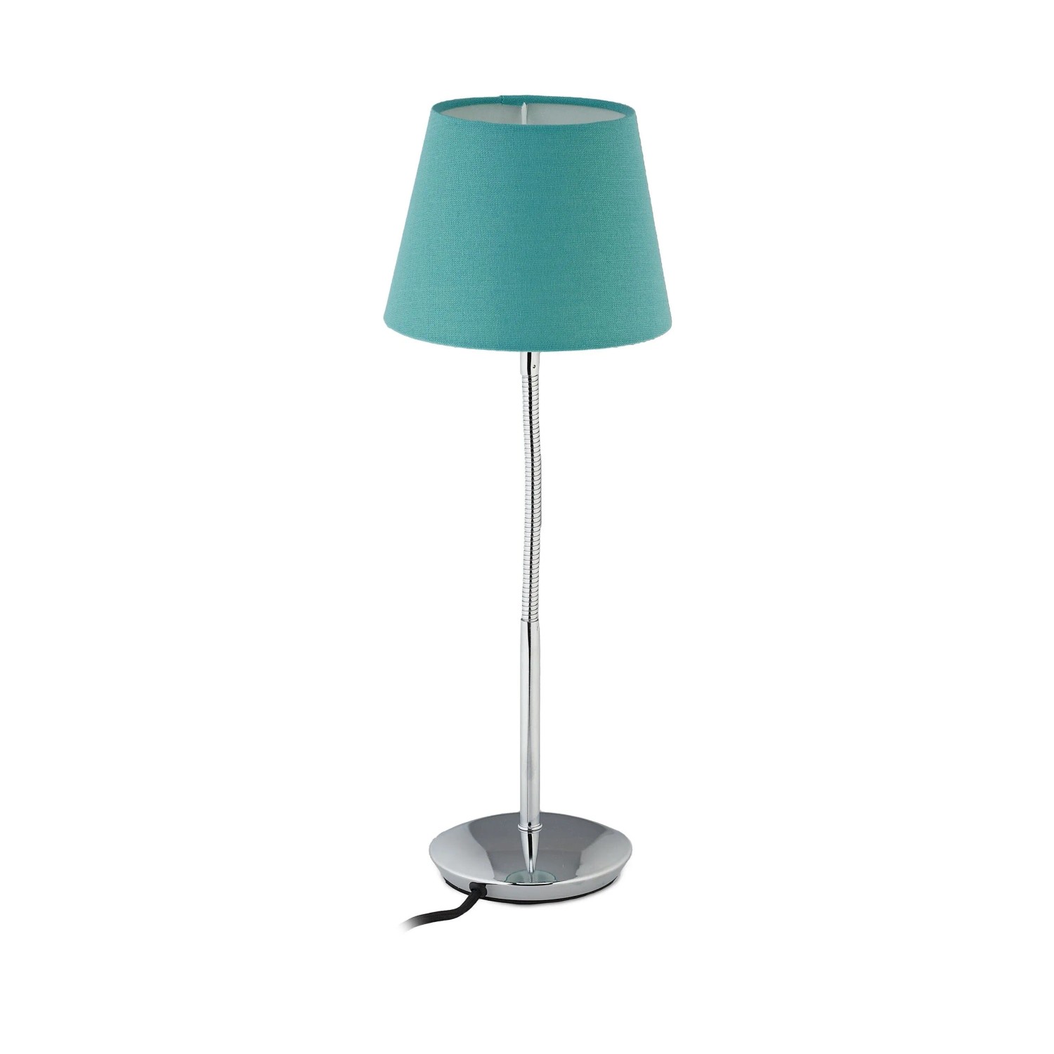 Relaxdays Tischlampe Eisen Polyester Türkis Flexibel 47 cm x 17 cm 0,7 kg