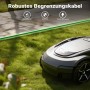 Grünes Wiltec Mähroboter Begrenzungskabel auf Rasen. Robust, wetterfest, rostbeständig für präzise Rasenroboter-Navigation.