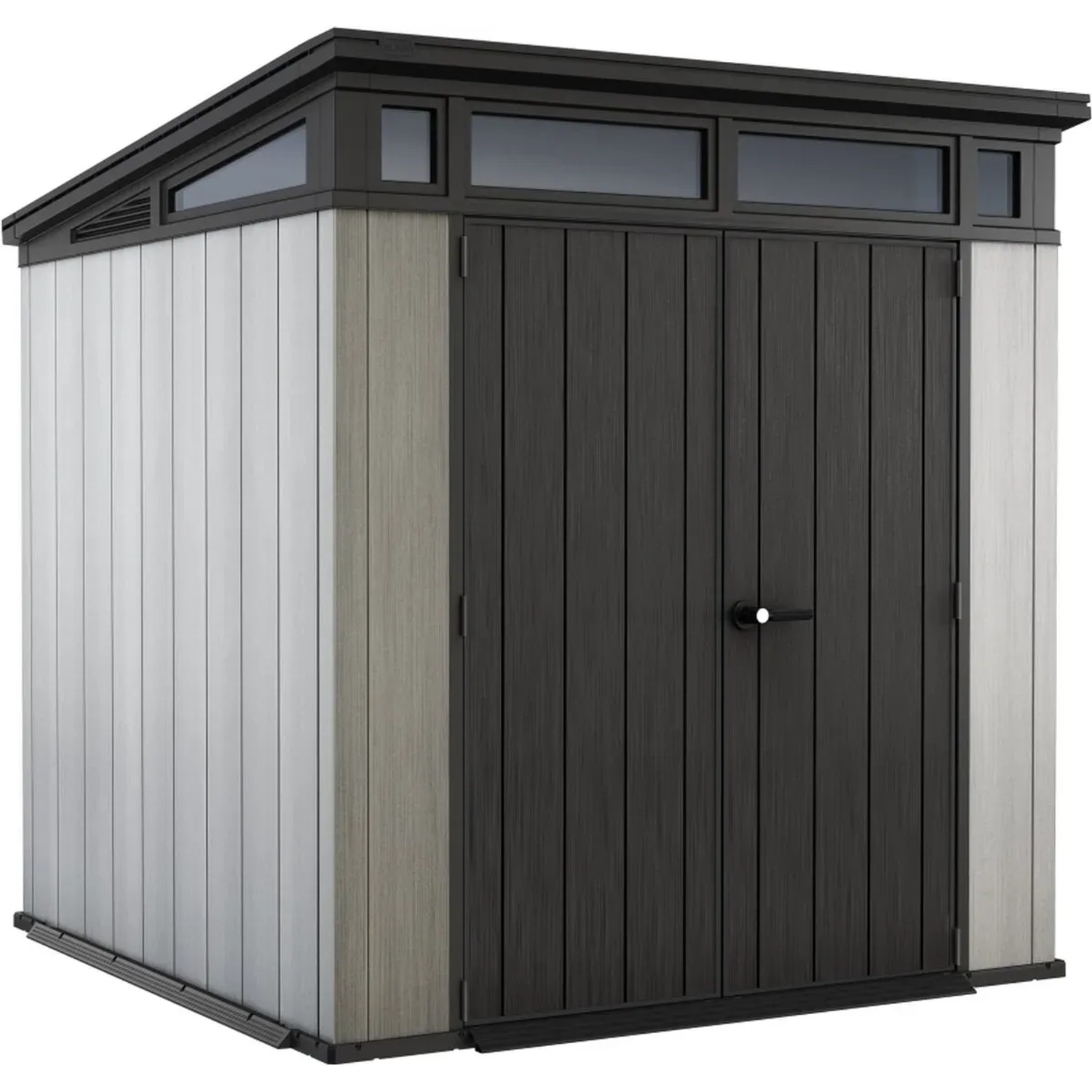 Keter Gartenhaus Artisan 77 mit Pultdach Kunststoff Grau 214x218x226 cm