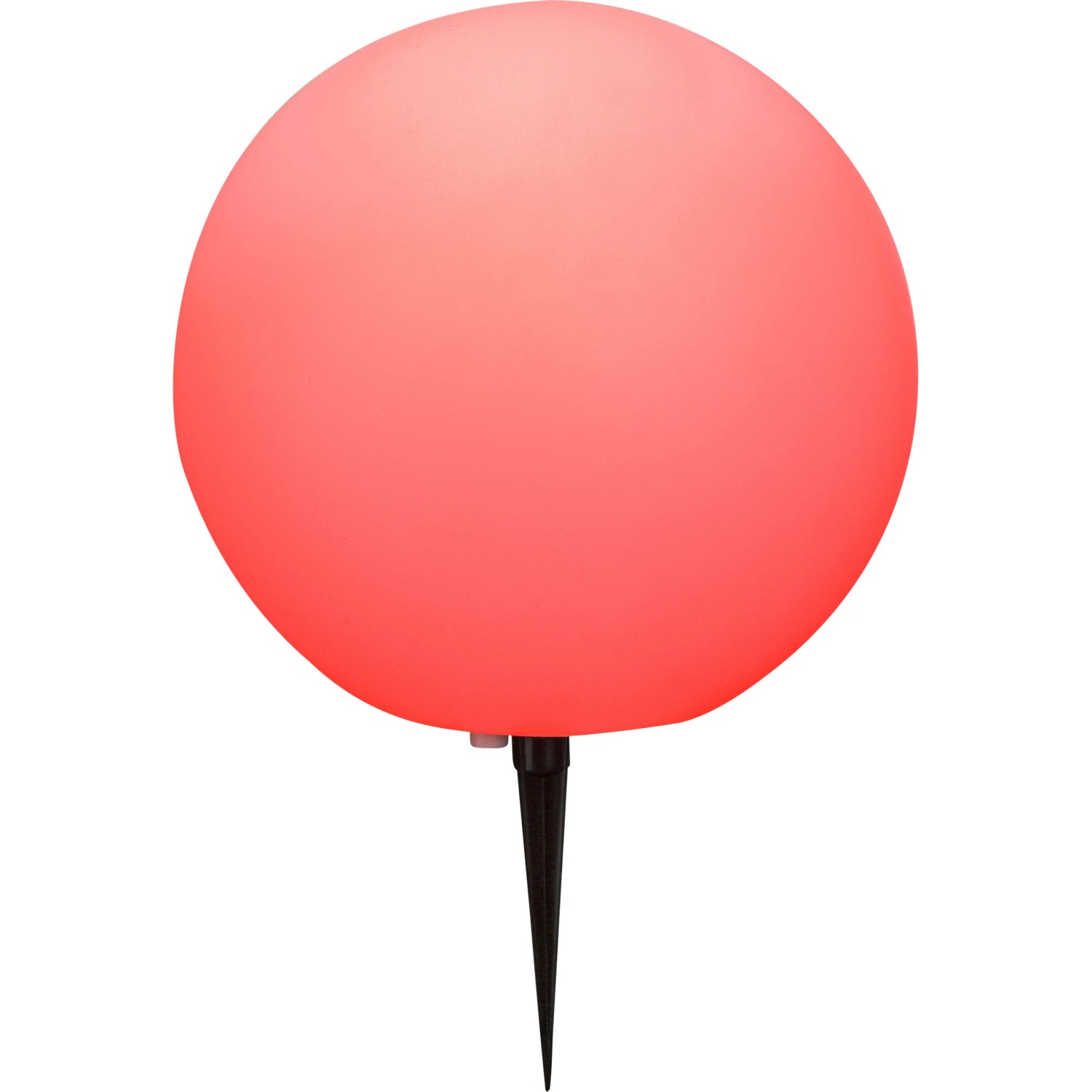 Weiße Globo Außenkugelleuchte TOULA mit Erdspieß für den Garten.