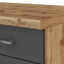 Detailaufnahme: Held Möbel Küchenzeile Sorrento in Anthrazit und Wotaneiche mit Schublade und Arbeitsplatte.